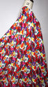 Artlux ~ 'Damson' Multi | White Marocaine Viscose Crepe ~ Made in Italy *Clearance Sale 30% Off